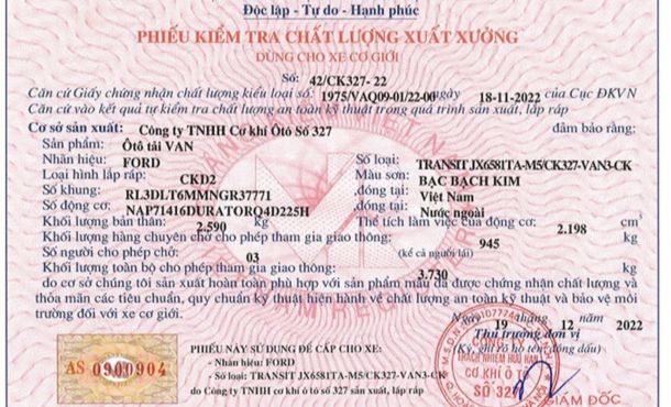 Phiếu kiểm tra chất lượng